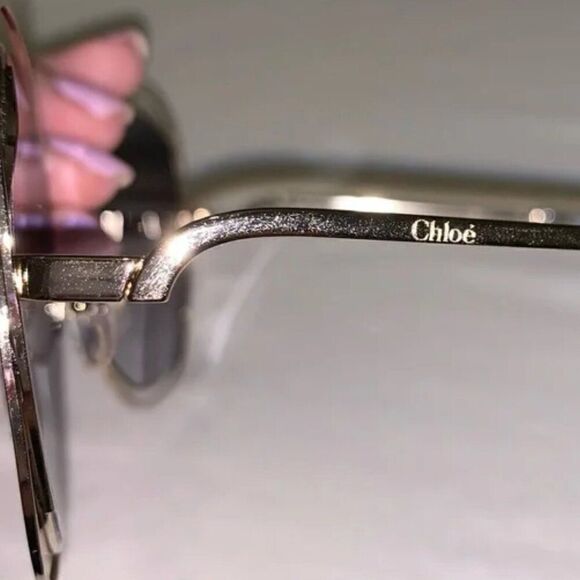 NWOT Chloé Carlina CE119S 734 Smoke Grey Lens Gold Frame Oversized Sunglasses - Picture 5 of 16